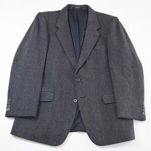 Farah 42R Blue Wool Tweed Mens Blazer Suit Jacket Sport Coat